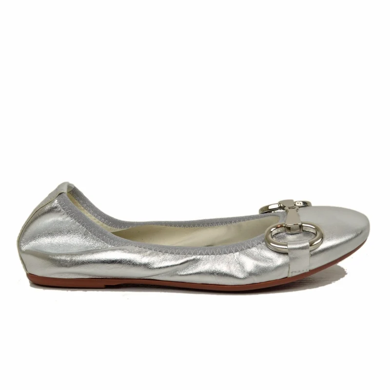 Ballerine in Nappa Elasticizzate con Morsetto e Zeppetta Interna