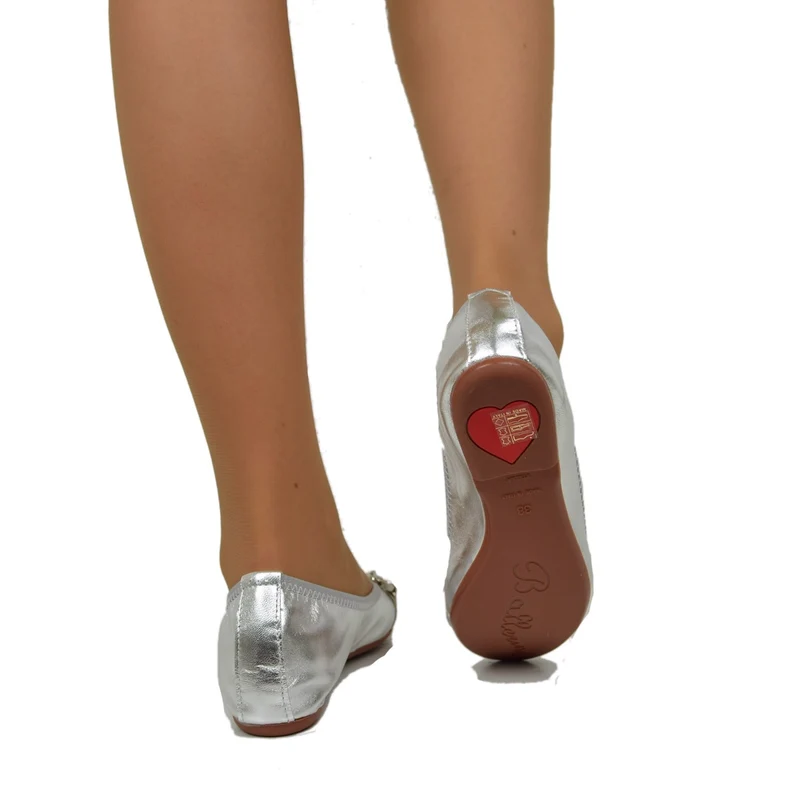 Ballerine in Nappa Elasticizzate con Morsetto e Zeppetta Interna