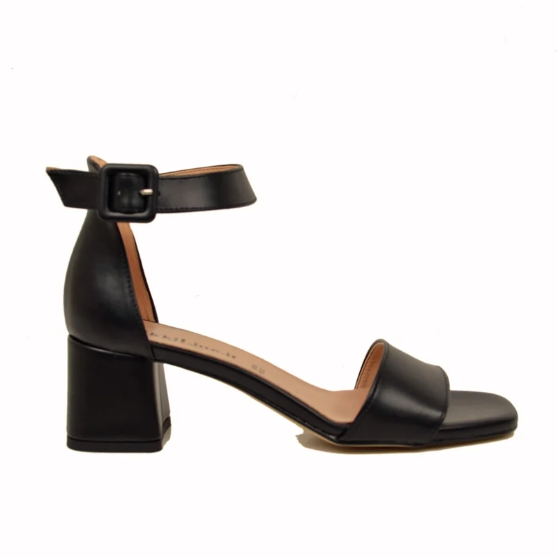 Sandali Donna Neri con Cinturino Regolabile Made in Italy