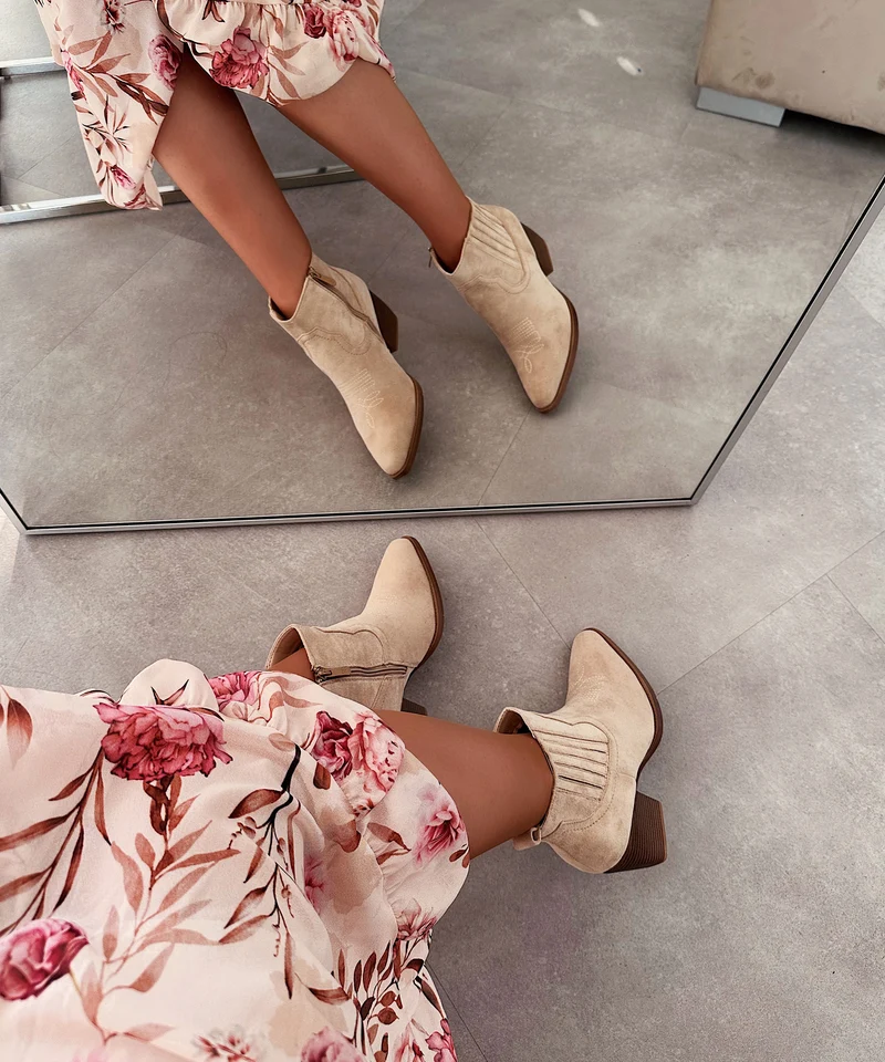 Cowboy Stiefeletten Allie Beige