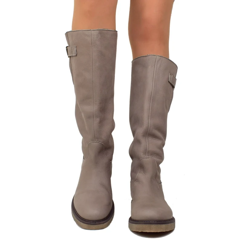 Stivali Donna Camperos Sportivi in Pelle Nabuk Made in Italy
