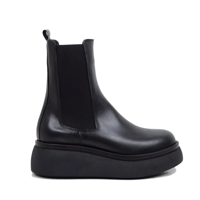 Stivaletti Beatles Donna Neri Made in Italy Platform