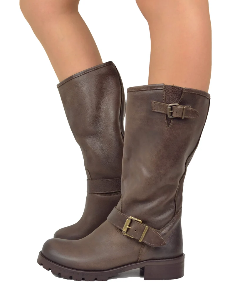 Stivali Donna Police Testa di Moro Biker Boots Made in Italy