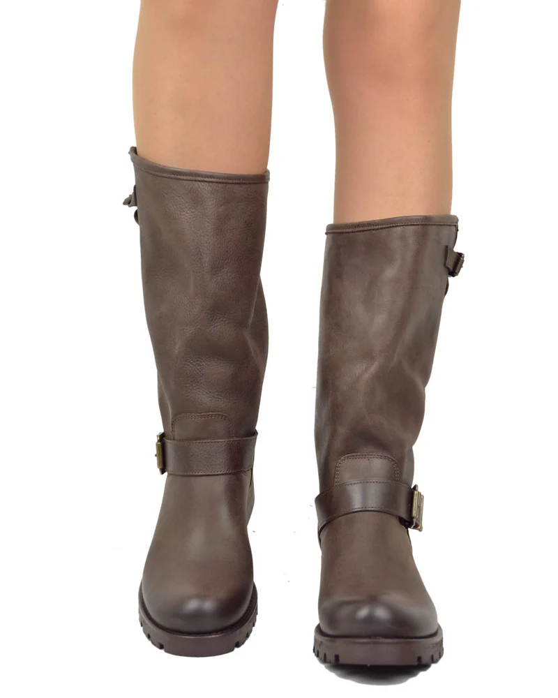 Stivali Donna Police Testa di Moro Biker Boots Made in Italy