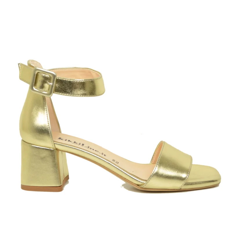 Sandali Donna Platino con Cinturino Regolabile Made in Italy