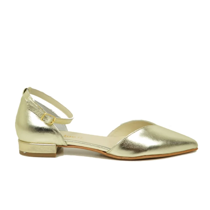 Sandali Donna Platino Punta a Cuore Made in Italy con Cinturino
