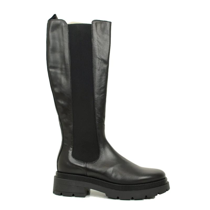 Stivali Donna Chealsea con Inserti Elasticizzati e Zip