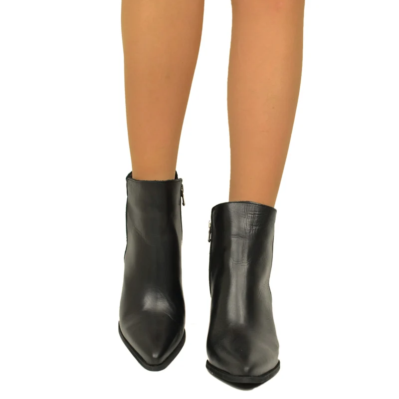 Stivaletti Donna Neri con Zip Laterale Made in Italy