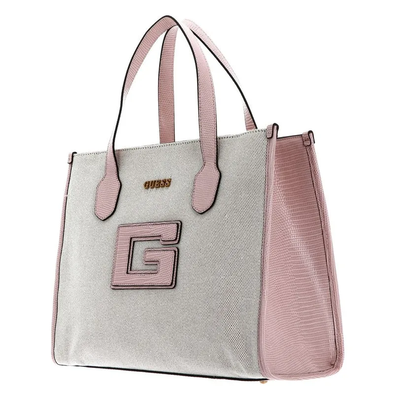 Guess Damen Handtasche G Status Tote Natural / Light Rose HWWK9198220NLR