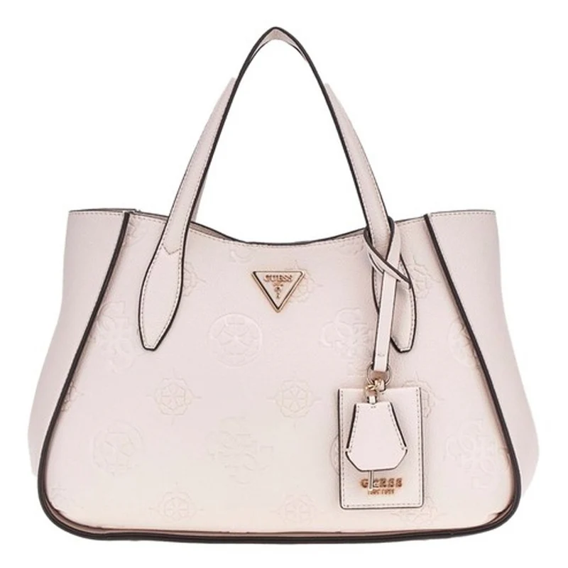 Guess Damen Handtasche Keandra Girlfriend Satchel Beige / Stone Logo HWPL9323060STL