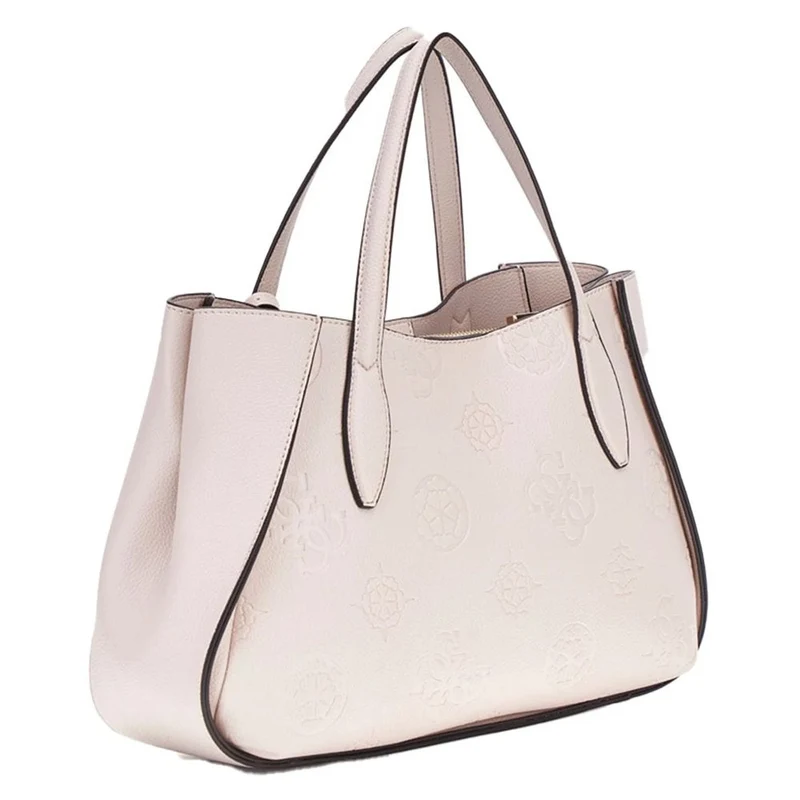 Guess Damen Handtasche Keandra Girlfriend Satchel Beige / Stone Logo HWPL9323060STL