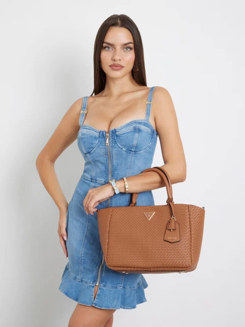GUESS Handtasche Damen Etel Girlfriend Satchel Cognac HWWW9219060‑COG