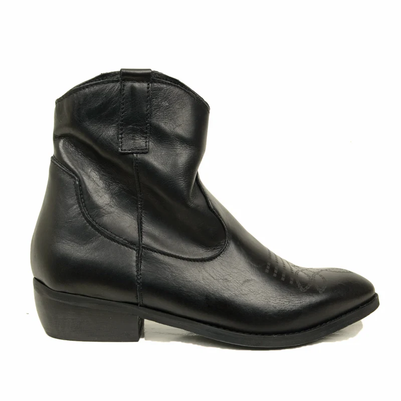 Stivaletti Donna Texani Neri in Pelle Made in Italy