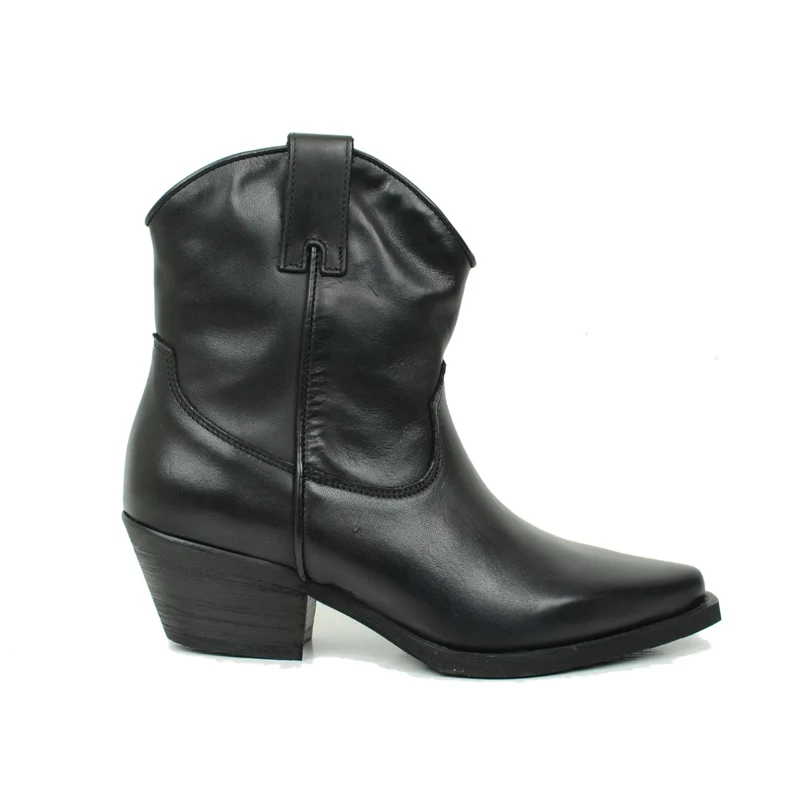 Stivaletti Texani Donna Neri con Zip Laterale Made in Italy