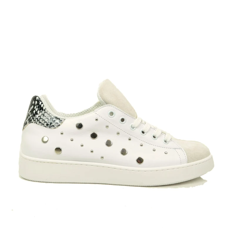 Sneakers Donna Bianche con Tallonetta in Stampato Pitone