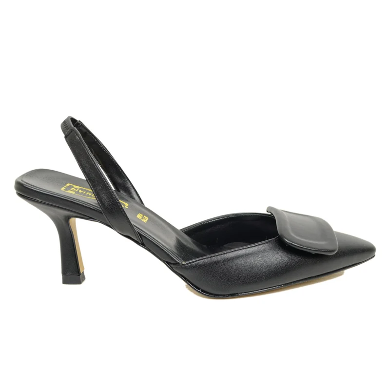 Decolletè Eleganti Nere con Tacco di 8 cm Made in Italy