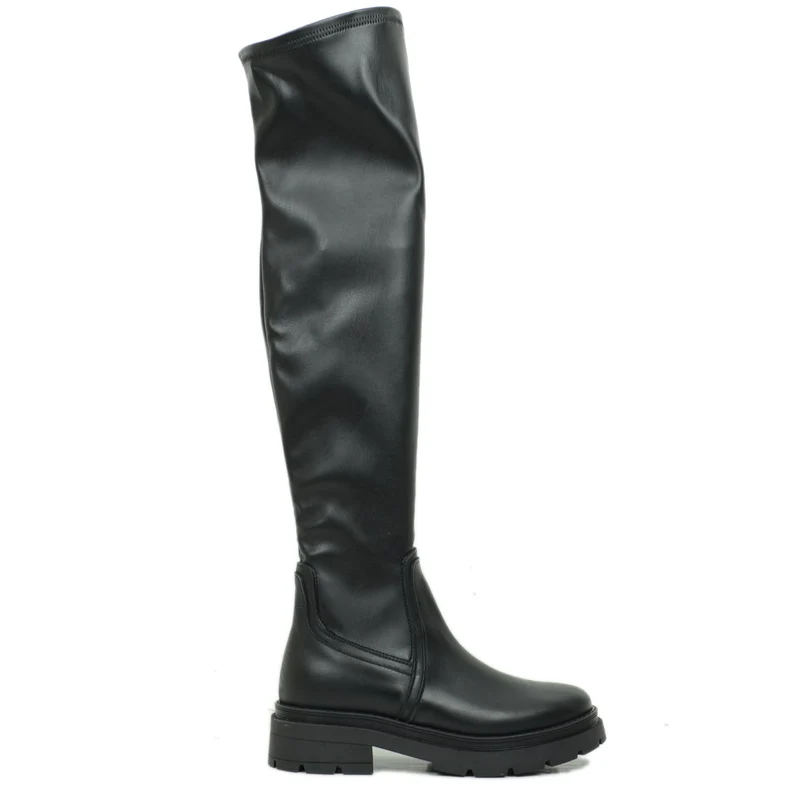 Stivali Donna Stretch Overknee Neri Elasticizzati Made in Italy