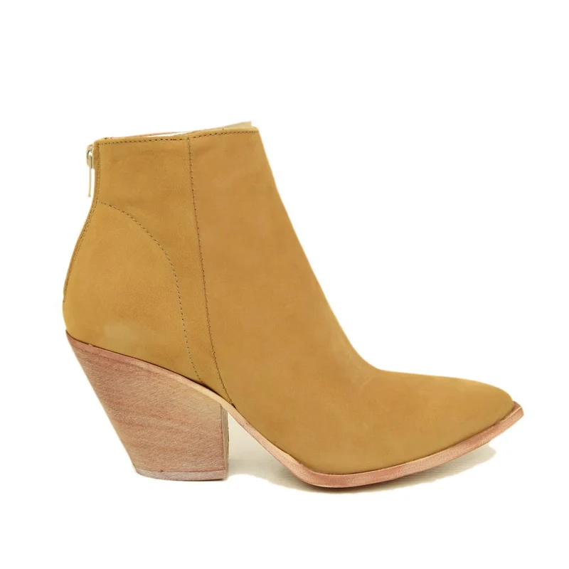 Stivaletti Texani Donna in Pelle Nabuk Marroni Made in Italy