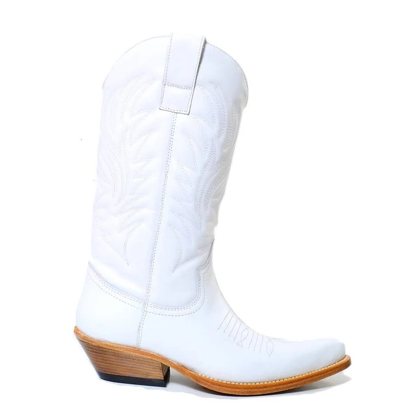 Stivali Texani Donna Bianchi in Pelle Made in Italy