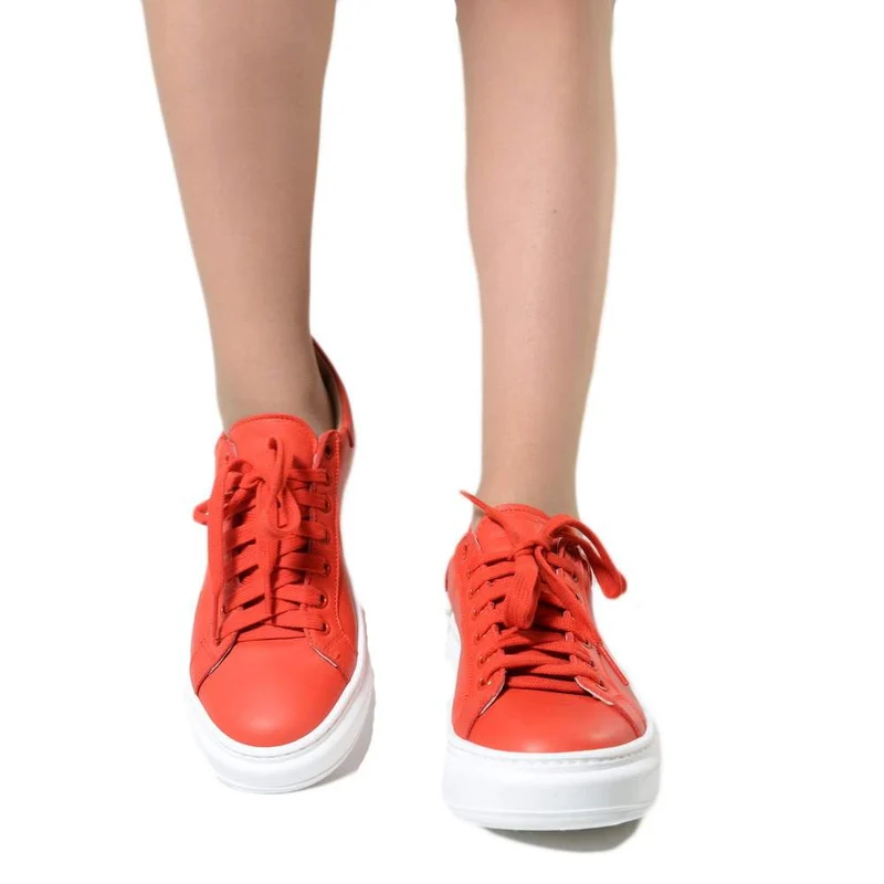 Sneakers Donna Rosse con Lacci Suola Oversize Made in Italy