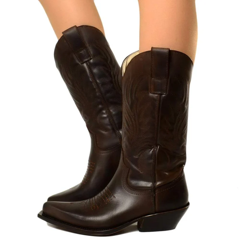 Texani Donna Visone CowBoys Pelle Nabuk Vintage Made in Italy