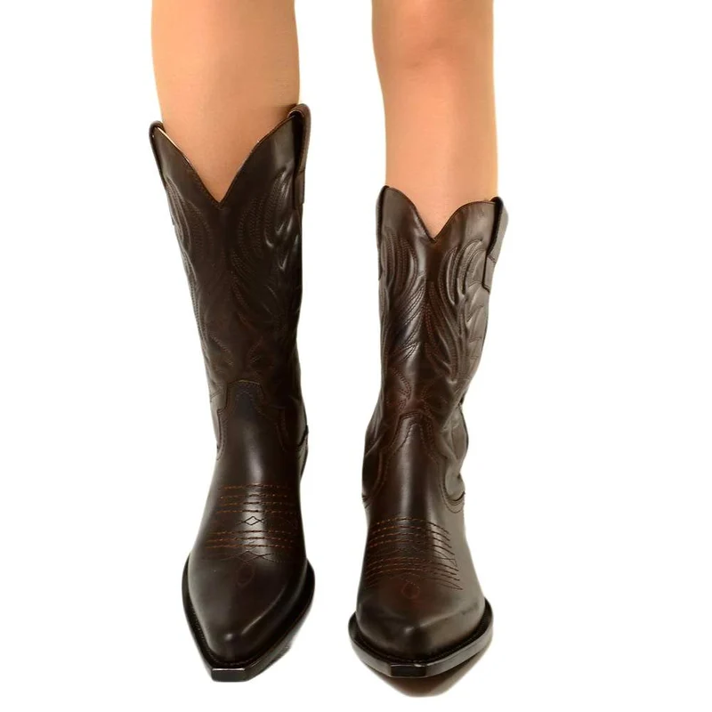Texani Donna Visone CowBoys Pelle Nabuk Vintage Made in Italy