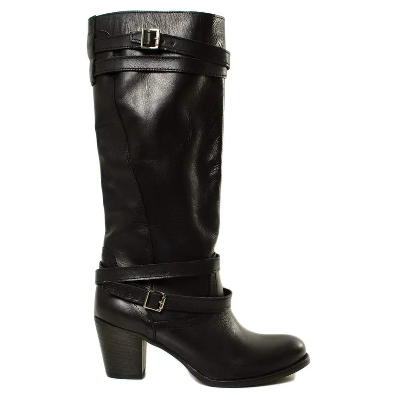Stivali Donna in Vera Pelle Neri Made in Italy