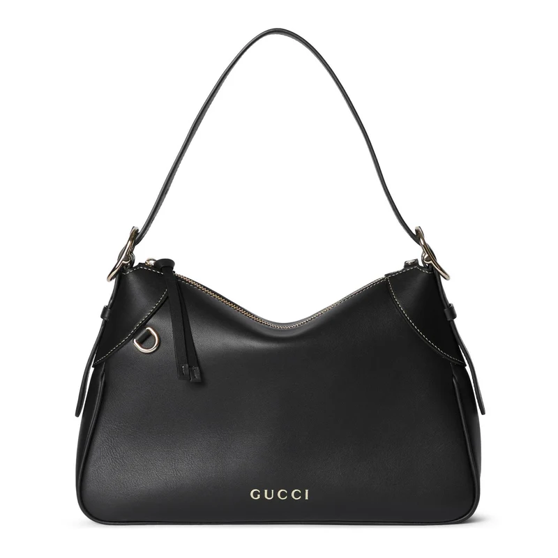 Gucci Schultertasche Damen GG Emblem Medium Schwarz 815216-AAEC2-1000