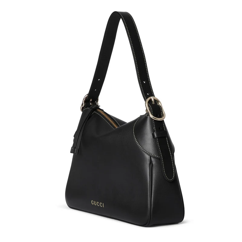 Gucci Schultertasche Damen GG Emblem Medium Schwarz 815216-AAEC2-1000