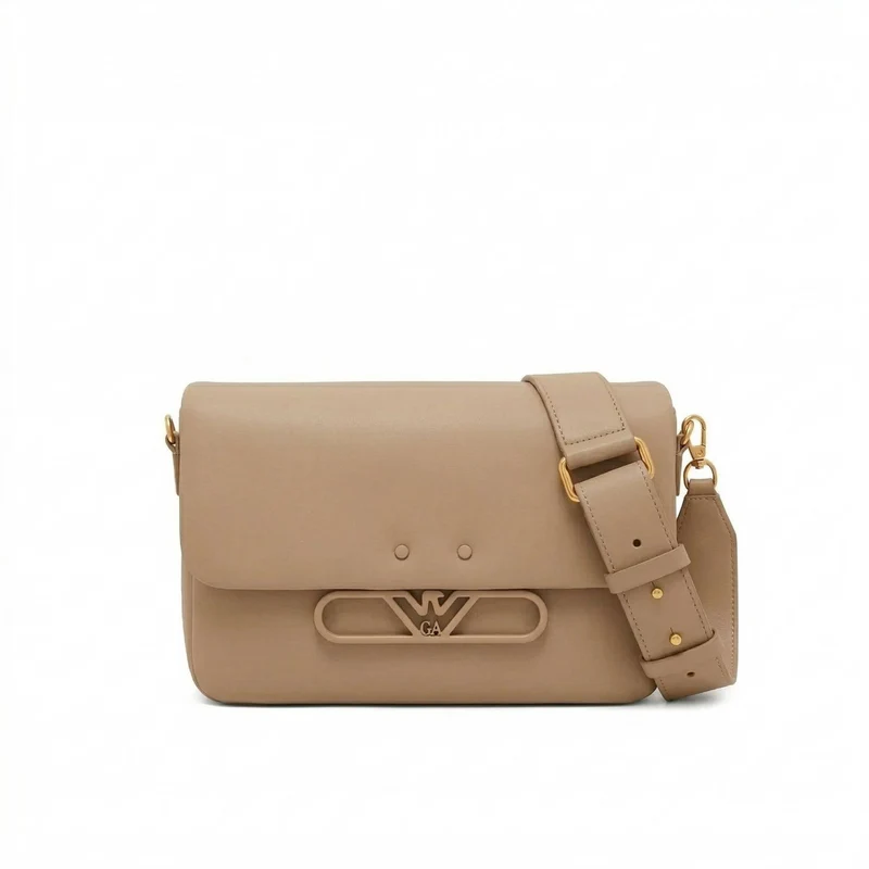 Emporio Armani Schultertasche Damen Leder Beige EW002925 AF17556 U6078