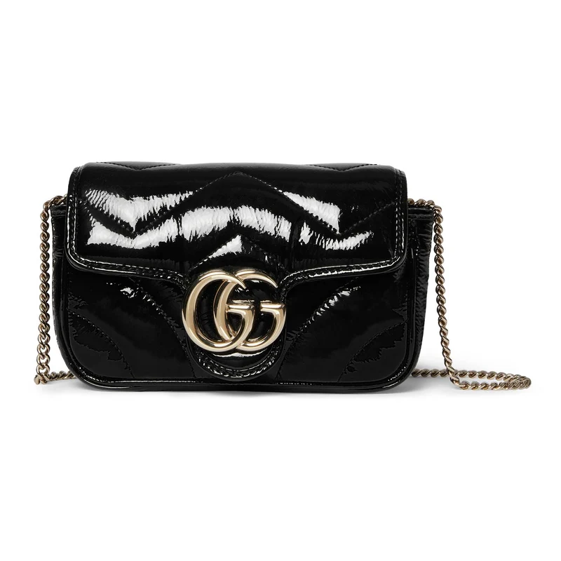 Gucci Handtasche Damen GG Marmont Super Mini Bag Schwarz 476433-AADP6-1000