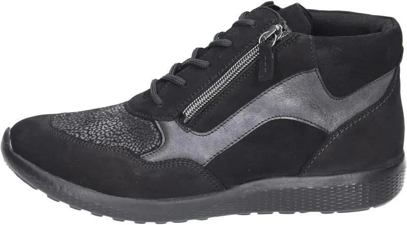 Waldläufer Damen-Stiefeletten Schwarz