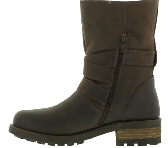 Oak & Hyde Damen-Bridge-Lederstiefel mit Halbfellfutter