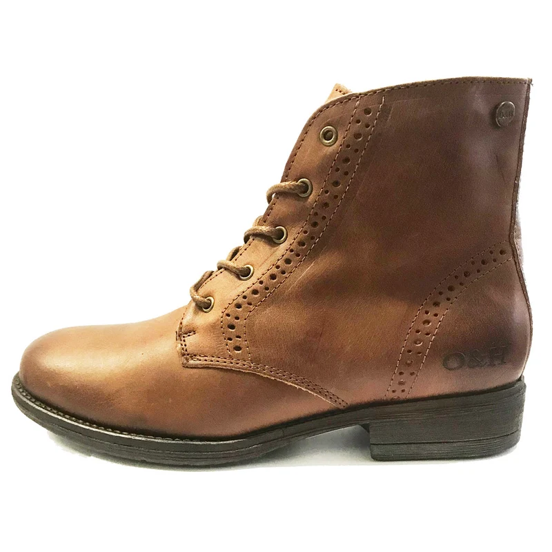 Oak & Hyde-Ridge-Spitze-Cognac-Leder-Chelsea-Stiefel