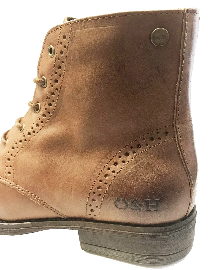 Oak & Hyde-Ridge-Spitze-Cognac-Leder-Chelsea-Stiefel