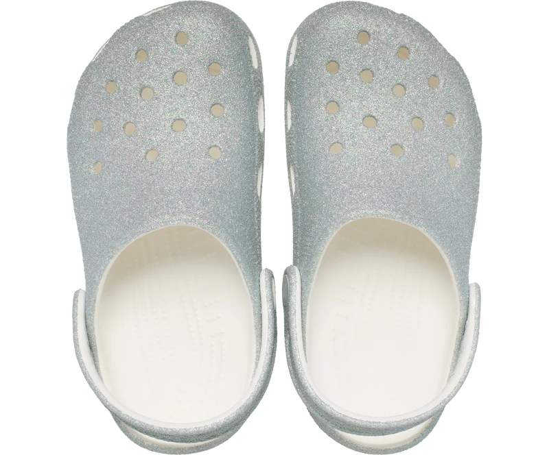 CROCS Kinder Clog mit schillerndem Glitzer - Weiß