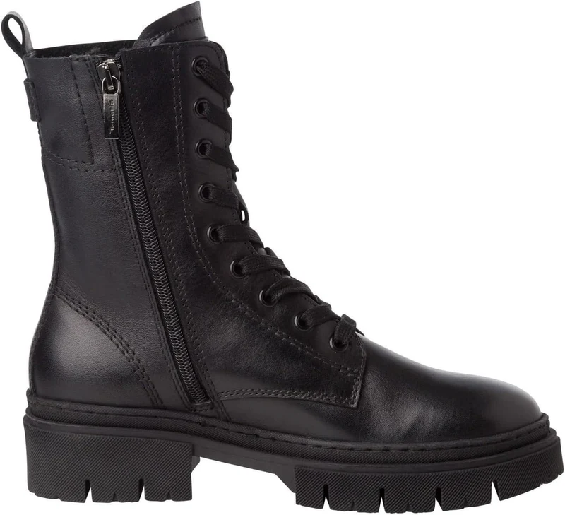 Damen Sportliche Stiefelette 1-25213-43 Schwarz 001 Black Leder mit TOUCH-IT