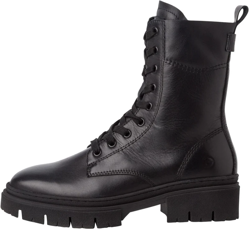 Damen Sportliche Stiefelette 1-25213-43 Schwarz 001 Black Leder mit TOUCH-IT