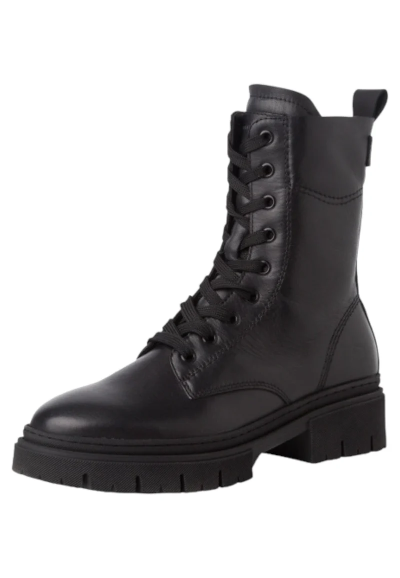 Damen Sportliche Stiefelette 1-25213-43 Schwarz 001 Black Leder mit TOUCH-IT