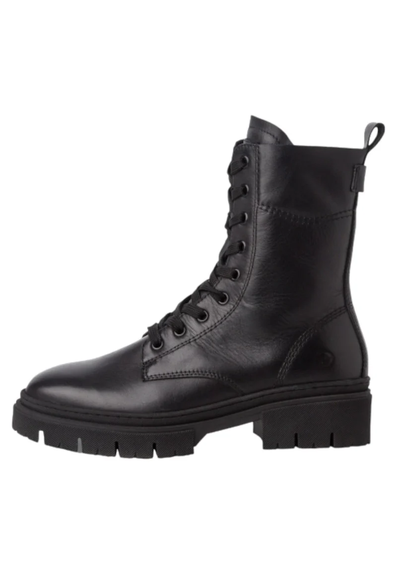 Damen Sportliche Stiefelette 1-25213-43 Schwarz 001 Black Leder mit TOUCH-IT