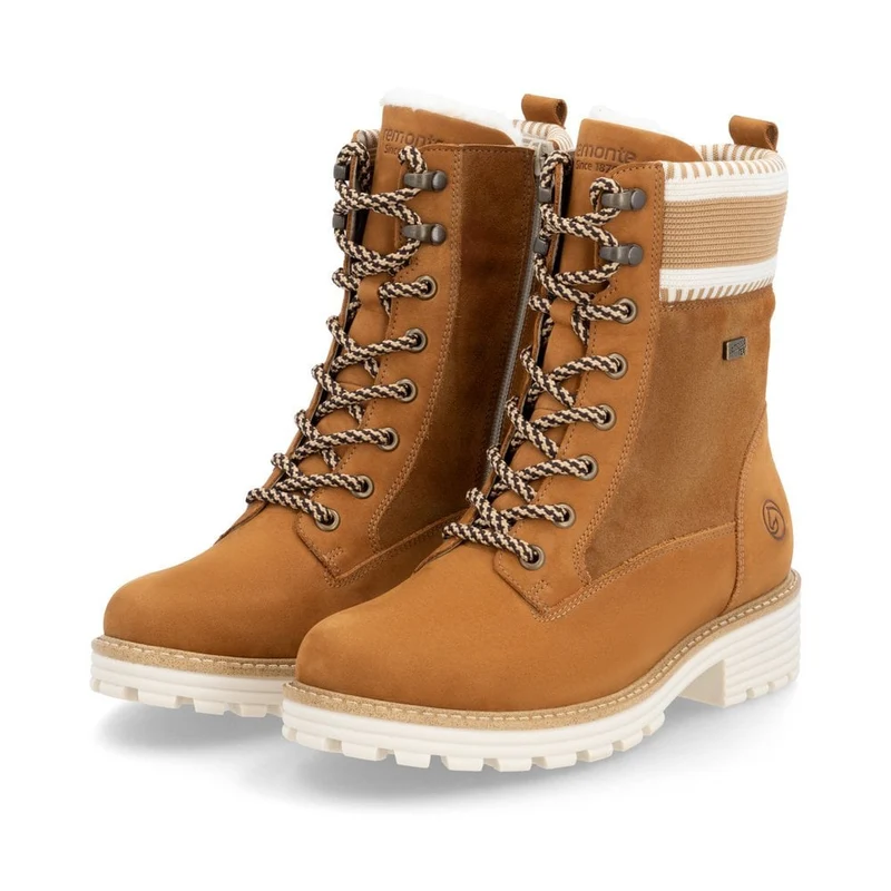 Remonte Damenstiefel aus Leder mit Lammwollefutter - Braun