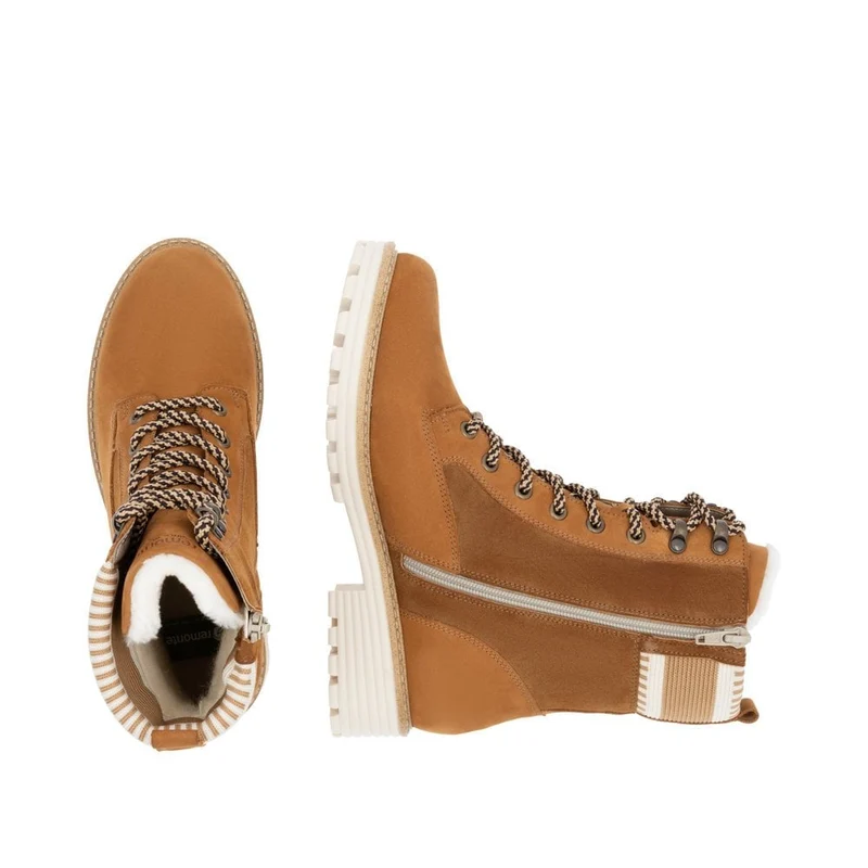 Remonte Damenstiefel aus Leder mit Lammwollefutter - Braun