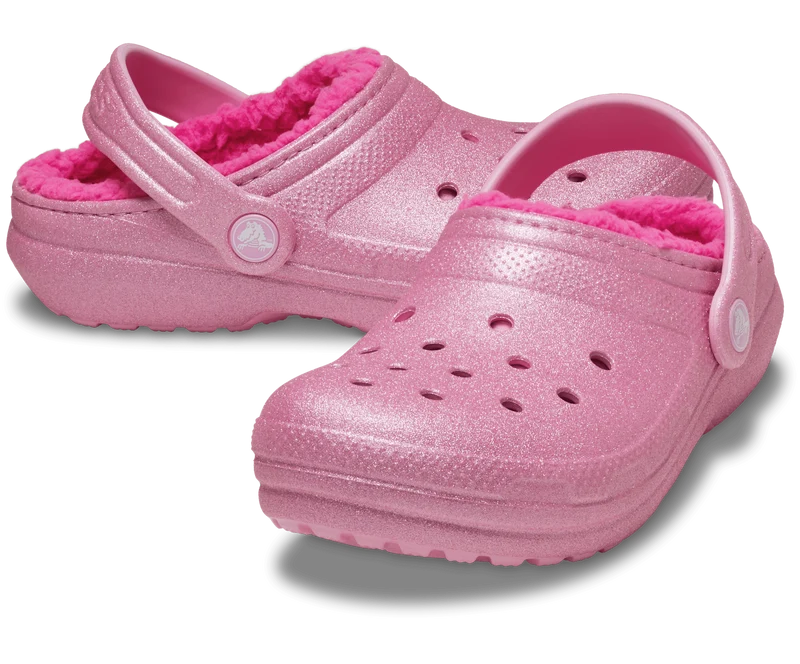 CROCS Kinder Klassischer Glitzer Lined Clog - Rosa Tweed