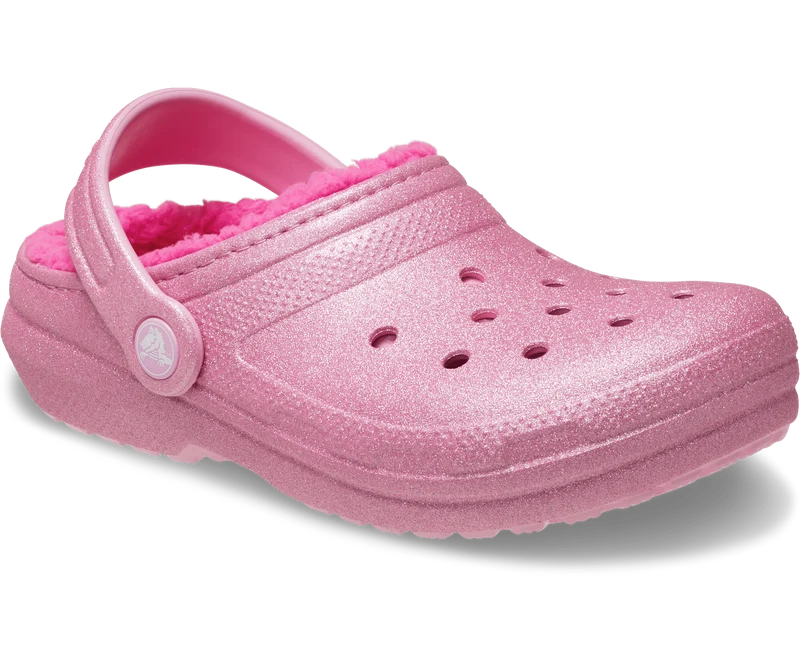 CROCS Kinder Klassischer Glitzer Lined Clog - Rosa Tweed