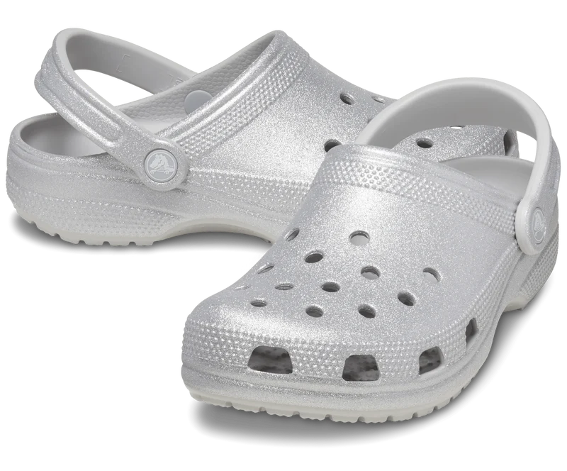 Crocs Unisex Klassischer Glitzer-Clog - Silber