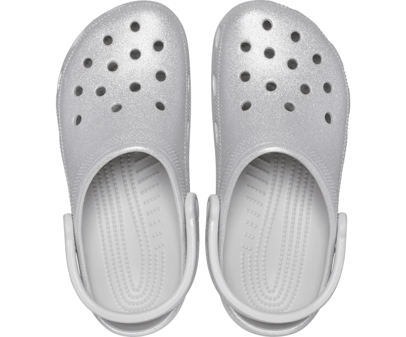 Crocs Unisex Klassischer Glitzer-Clog - Silber