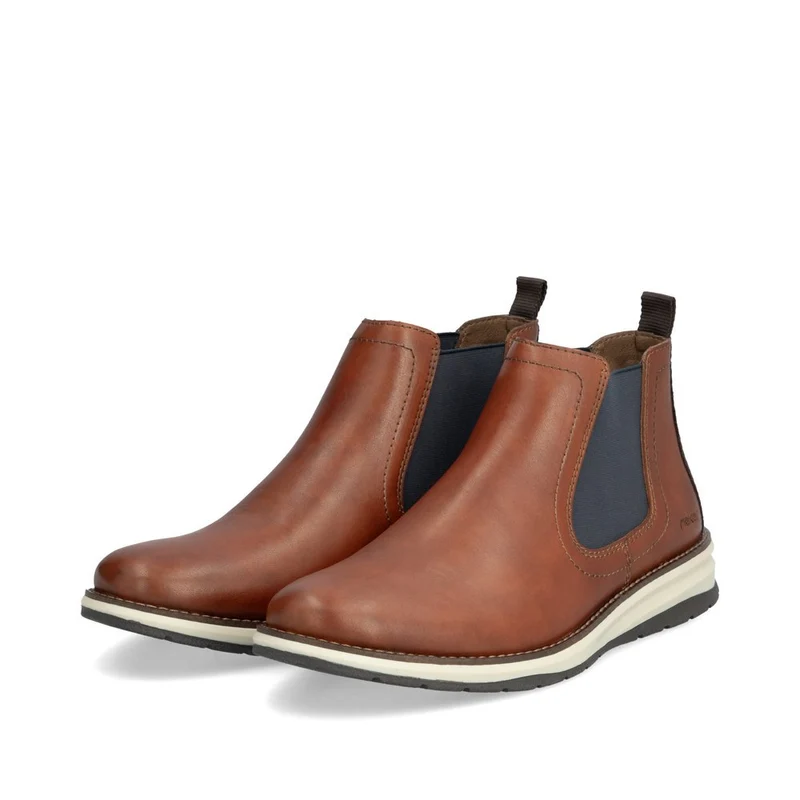 Rieker Herrenleder Chelsea Stiefel - Braun