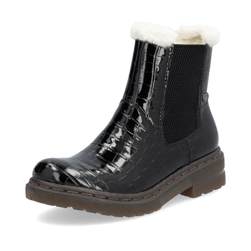 Rieker Modische Stiefelette für Damen mit Fleecefutter - Schwarz