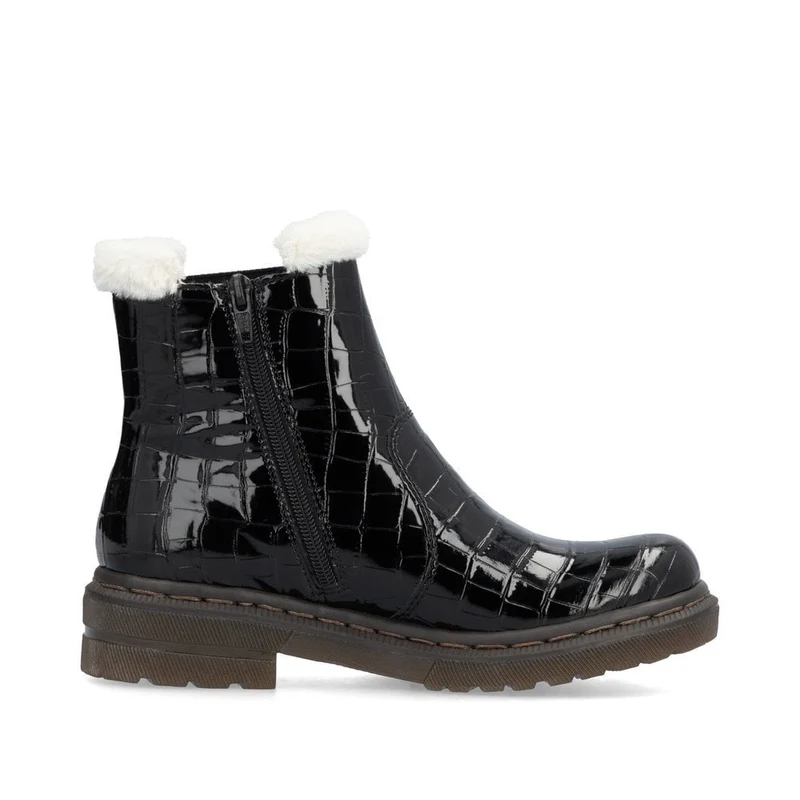 Rieker Modische Stiefelette für Damen mit Fleecefutter - Schwarz