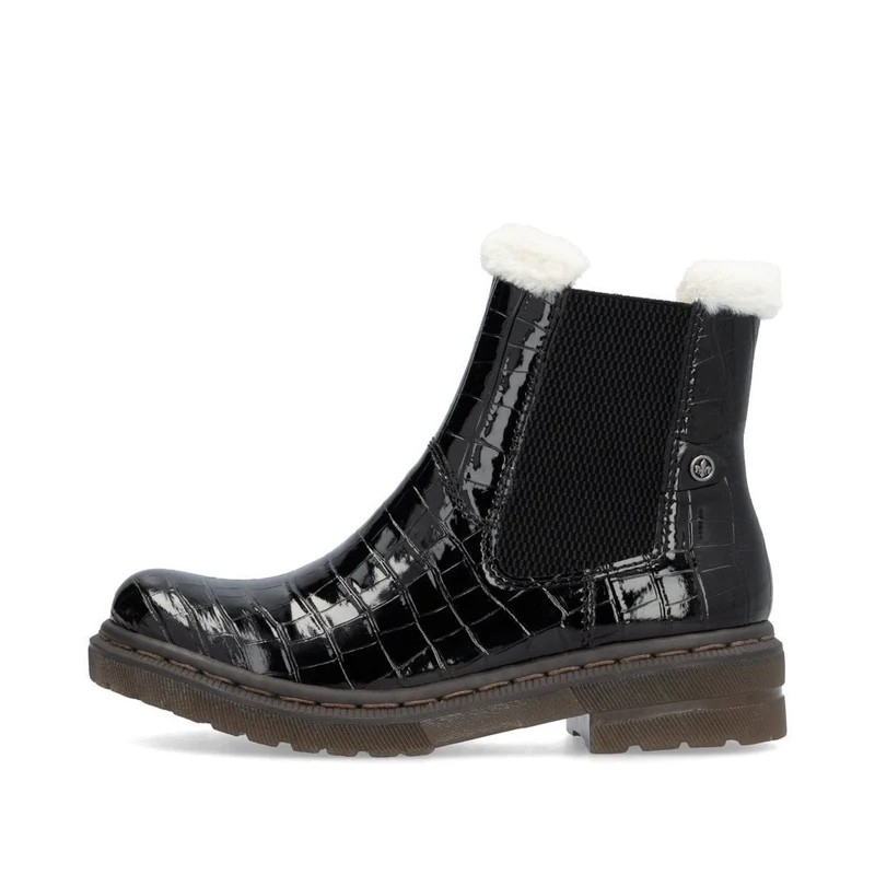 Rieker Modische Stiefelette für Damen mit Fleecefutter - Schwarz